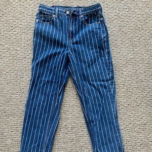 Striped Mom Jeans